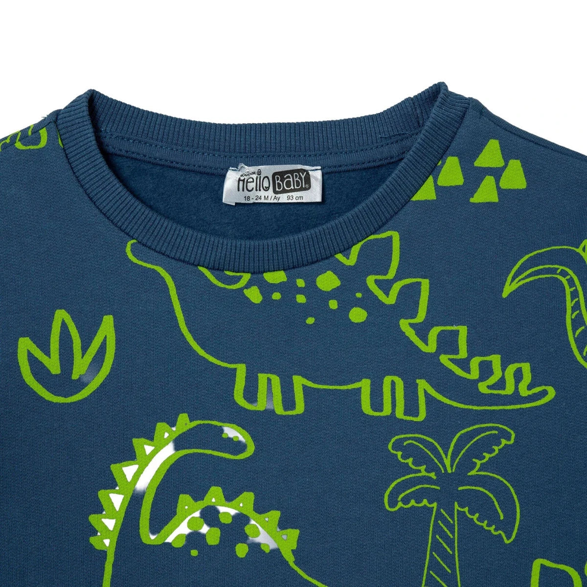 HelloBaby 2 Piece Animal Print Baby Tracksuit Set (3-6 Months to 2-3 Years) Petrol Green - ebebek