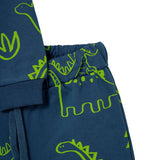 HelloBaby 2 Piece Animal Print Baby Tracksuit Set (3-6 Months to 2-3 Years) Petrol Green - ebebek