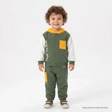 HelloBaby 2 Piece Slogan Hooded Baby Tracksuit Set (6-9 Months to 2-3 Years) Green - ebebek