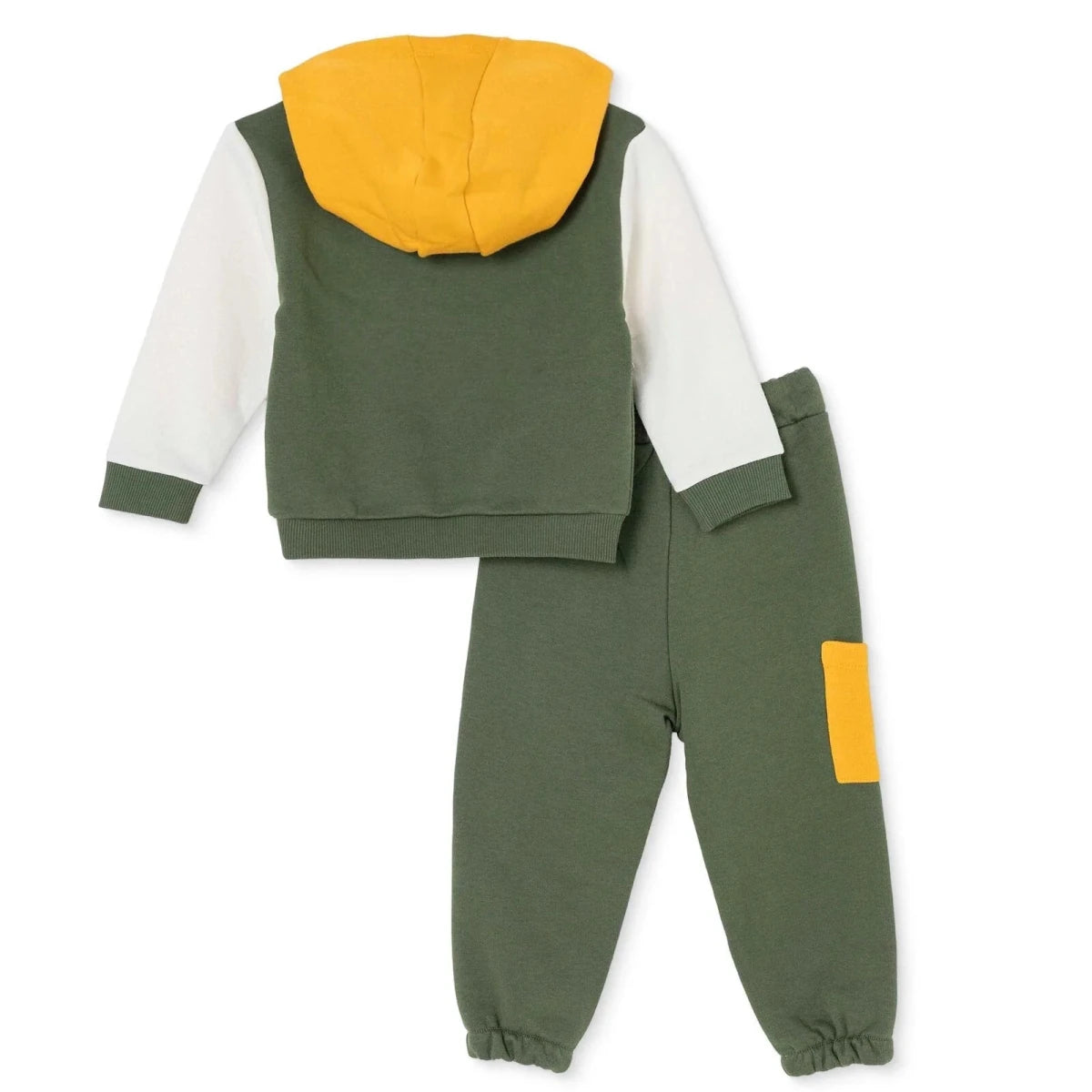 HelloBaby 2 Piece Slogan Hooded Baby Tracksuit Set (6-9 Months to 2-3 Years) Green - ebebek