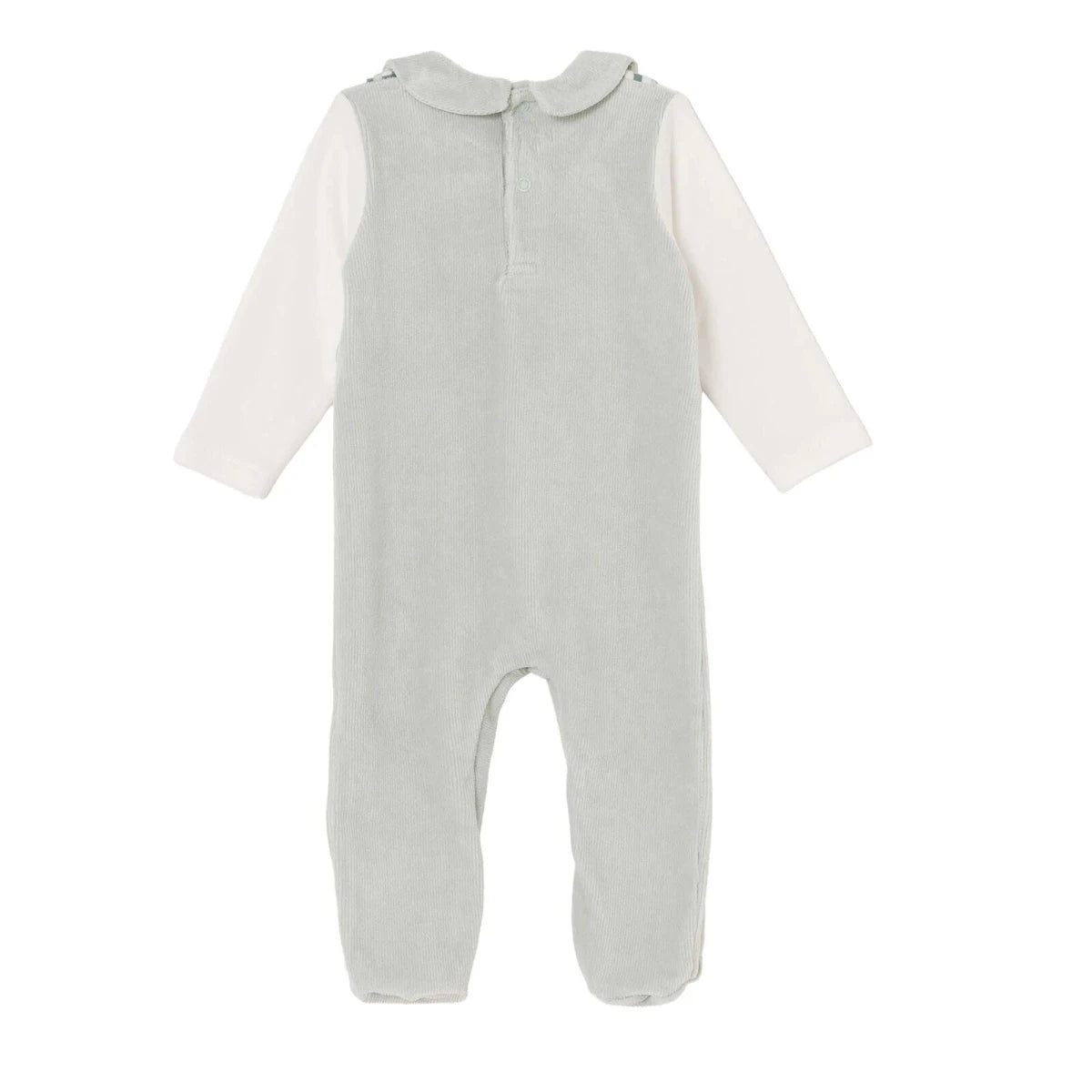 HelloBaby Car Embroidered Corduroy Footed Baby Sleepsuit (Newborn to 6-9 Months) Green - ebebek