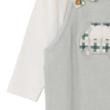 HelloBaby Car Embroidered Corduroy Footed Baby Sleepsuit (Newborn to 6-9 Months) Green - ebebek