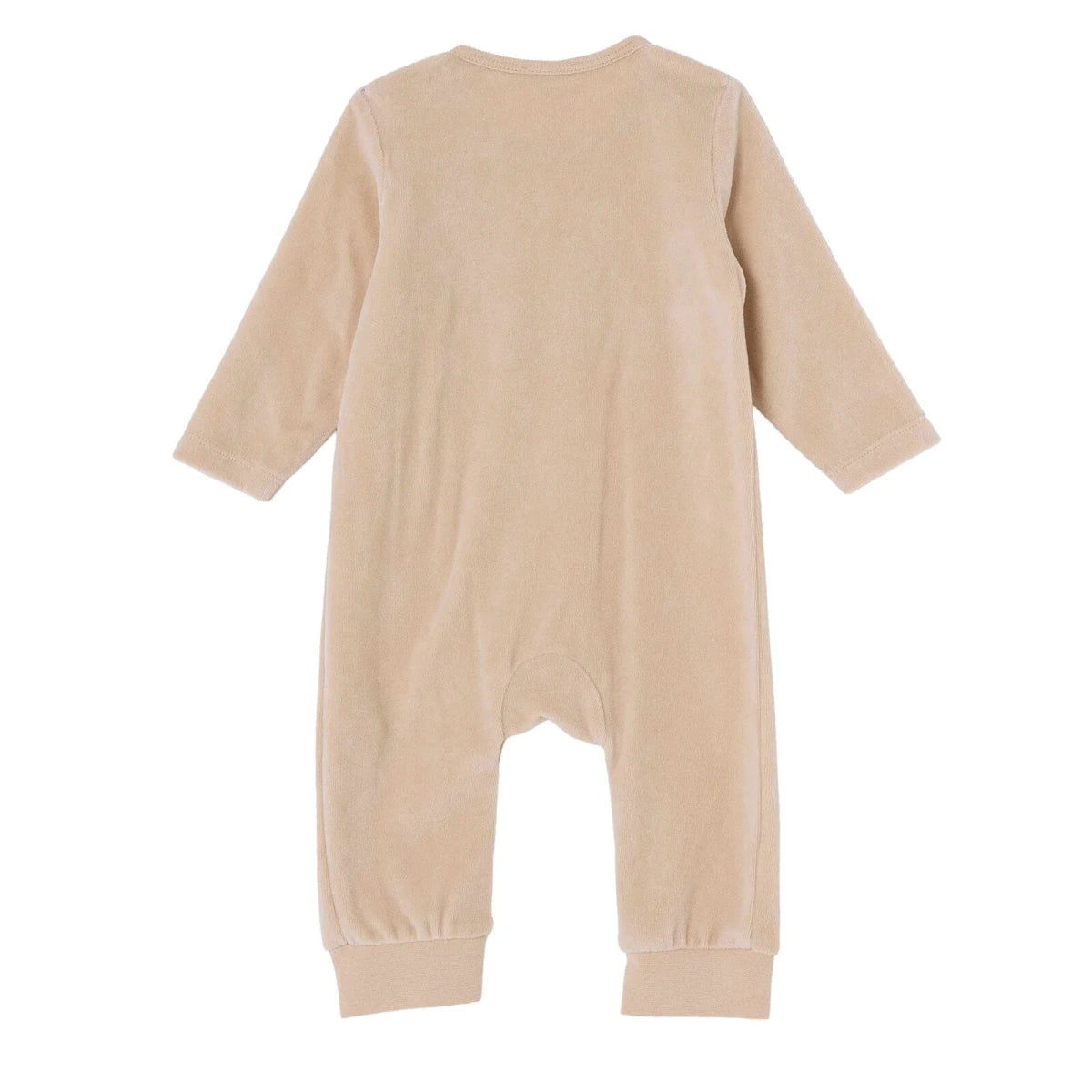 HelloBaby Animal Embroidered Footless Velour Baby Sleepsuit (Newborn to 6-9 Months) Beige - ebebek