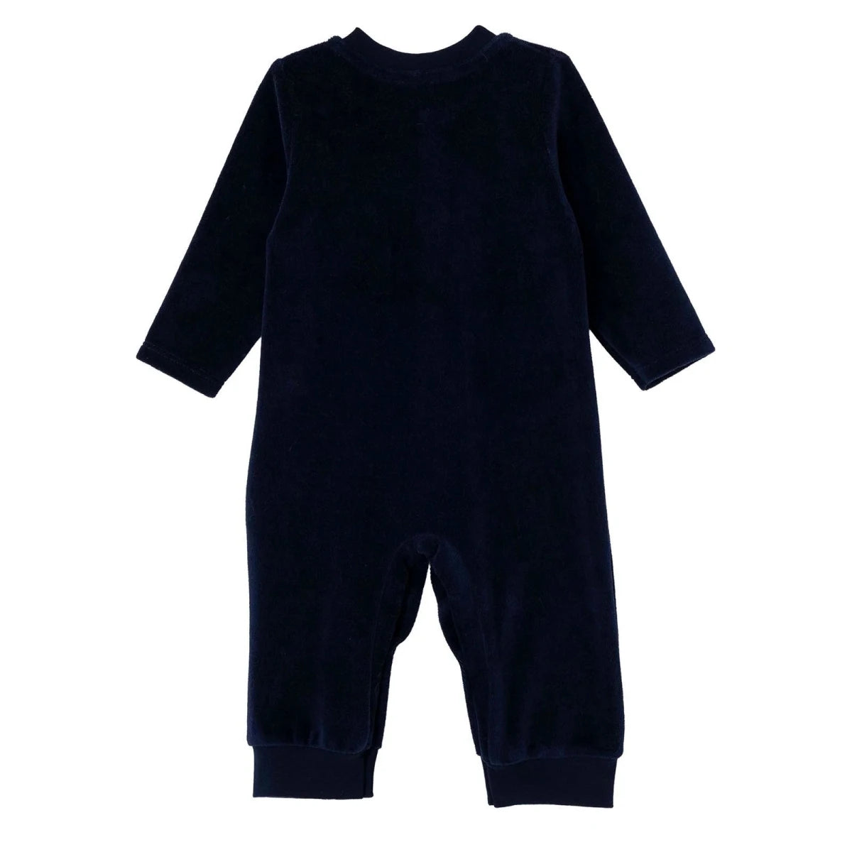HelloBaby Dinosaur Print Footless Velour Baby Sleepsuit (Newborn to 6-9 Months) Navy Blue - ebebek