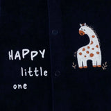HelloBaby Dinosaur Print Footless Velour Baby Sleepsuit (Newborn to 6-9 Months) Navy Blue - ebebek