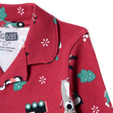 HelloBaby Festive Print Peter Pan Collar Baby Pyjama Set (3-6 Months to 3-4 Years) - Red Red - ebebek
