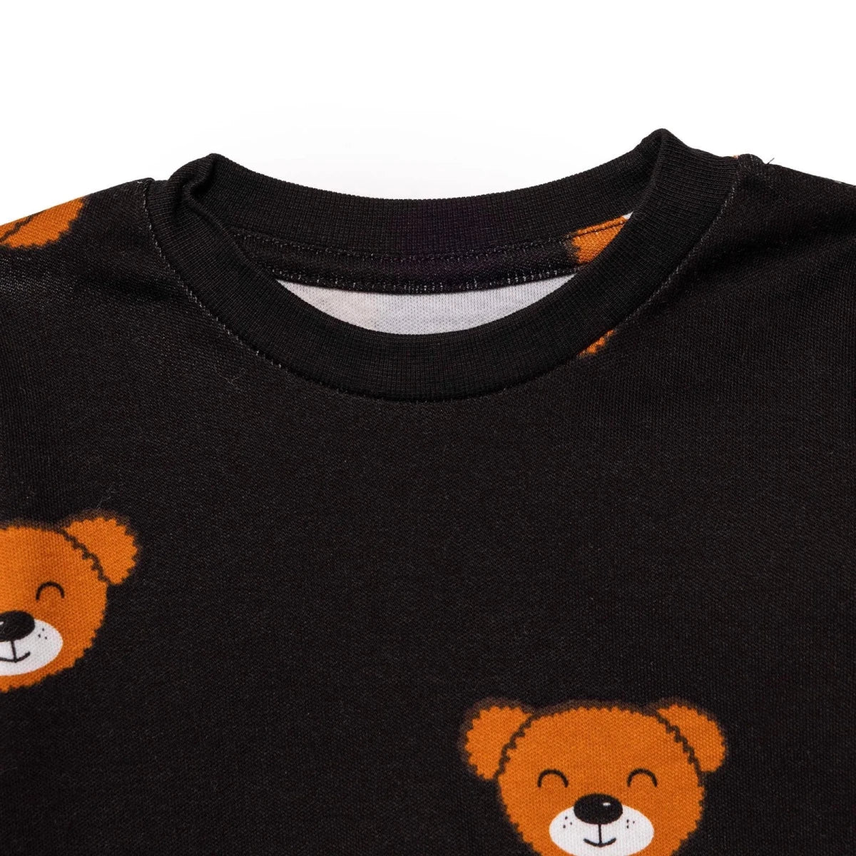 HelloBaby Ribbed Ankle Cuff Long Sleeve Baby Pyjama Set (3-6 Months to 2-3 Years) Black - ebebek