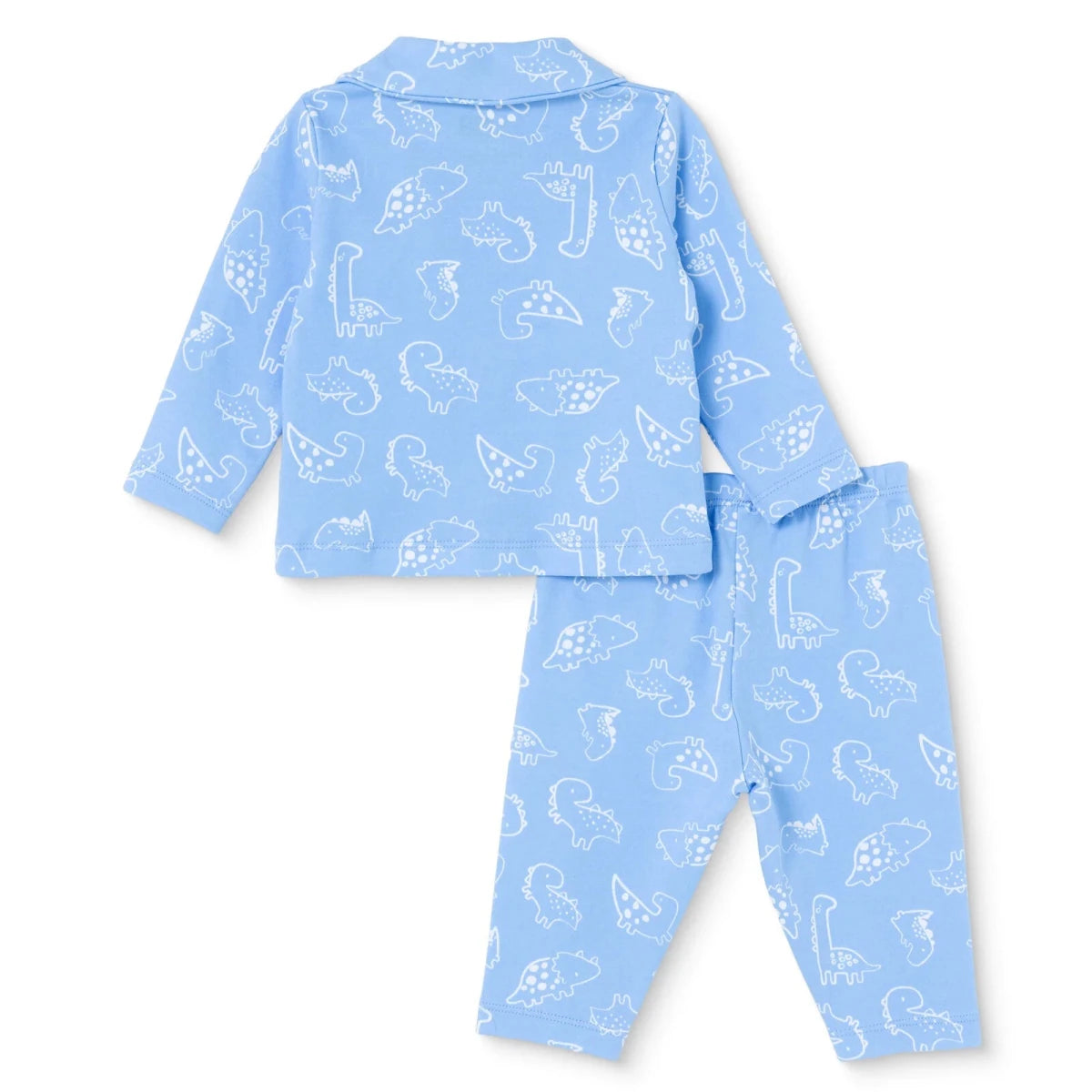 HelloBaby Animal Print Long Sleeve Baby Pyjama Set (3-6 Months to 2-3 Years) Blue - ebebek