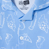 HelloBaby Animal Print Long Sleeve Baby Pyjama Set (3-6 Months to 2-3 Years) Blue - ebebek