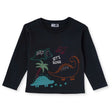 HelloBaby Dinosaur Print Long Sleeve Baby T-Shirt (3-6 Months to 2-3 Years) Black - ebebek