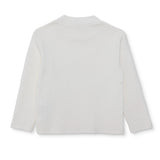 HelloBaby High Neck Long Sleeve Rib Knit Baby T-Shirt (9-12 Months to 2-3 Years) Ecru - ebebek