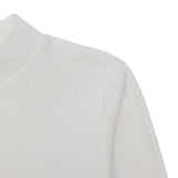 HelloBaby High Neck Long Sleeve Rib Knit Baby T-Shirt (9-12 Months to 2-3 Years) Ecru - ebebek