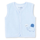 HelloBaby Animal Print Velour Baby Gilet (Newborn to 6-9 Months) Light Blue - ebebek
