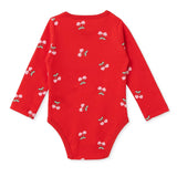 HelloBaby Printed Long Sleeve Rib Knit Baby Bodysuit (1-3 Months to 2-3 Years) Red - ebebek