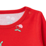 HelloBaby Printed Long Sleeve Rib Knit Baby Bodysuit (1-3 Months to 2-3 Years) Red - ebebek