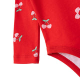 HelloBaby Printed Long Sleeve Rib Knit Baby Bodysuit (1-3 Months to 2-3 Years) Red - ebebek