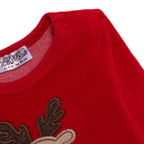 HelloBaby Reindeer Long Sleeve Velour Baby Bodysuit (1-3 Months to 2-3 Years)