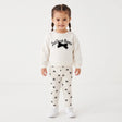 HelloBaby Bow Print Baby Sweatshirt & Leggings Set (3-6 Months to 4-5 Years) Ecru Printed - ebebek