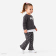 HelloBaby Long Sleeve Baby Top & Leggings Set (3-6 Months to 4-5 Years) Anthracite Printed - ebebek