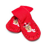 HelloBaby Reindeer Print Slipper Baby Socks (UK 6.5-7) - Red Red - ebebek