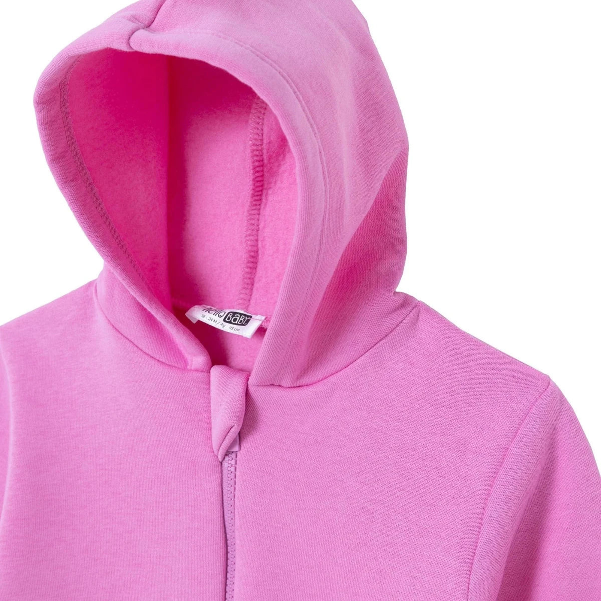 HelloBaby Heart Print Zip-Through Baby Hoodie (3-6 Months to 2-3 Years) Pink - ebebek