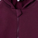 HelloBaby Thick Brushed Back Zip-Through Baby Hoodie (3-6 Months to 2-3 Years) Damson - ebebek