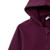 HelloBaby Thick Brushed Back Zip-Through Baby Hoodie (3-6 Months to 2-3 Years) Damson - ebebek
