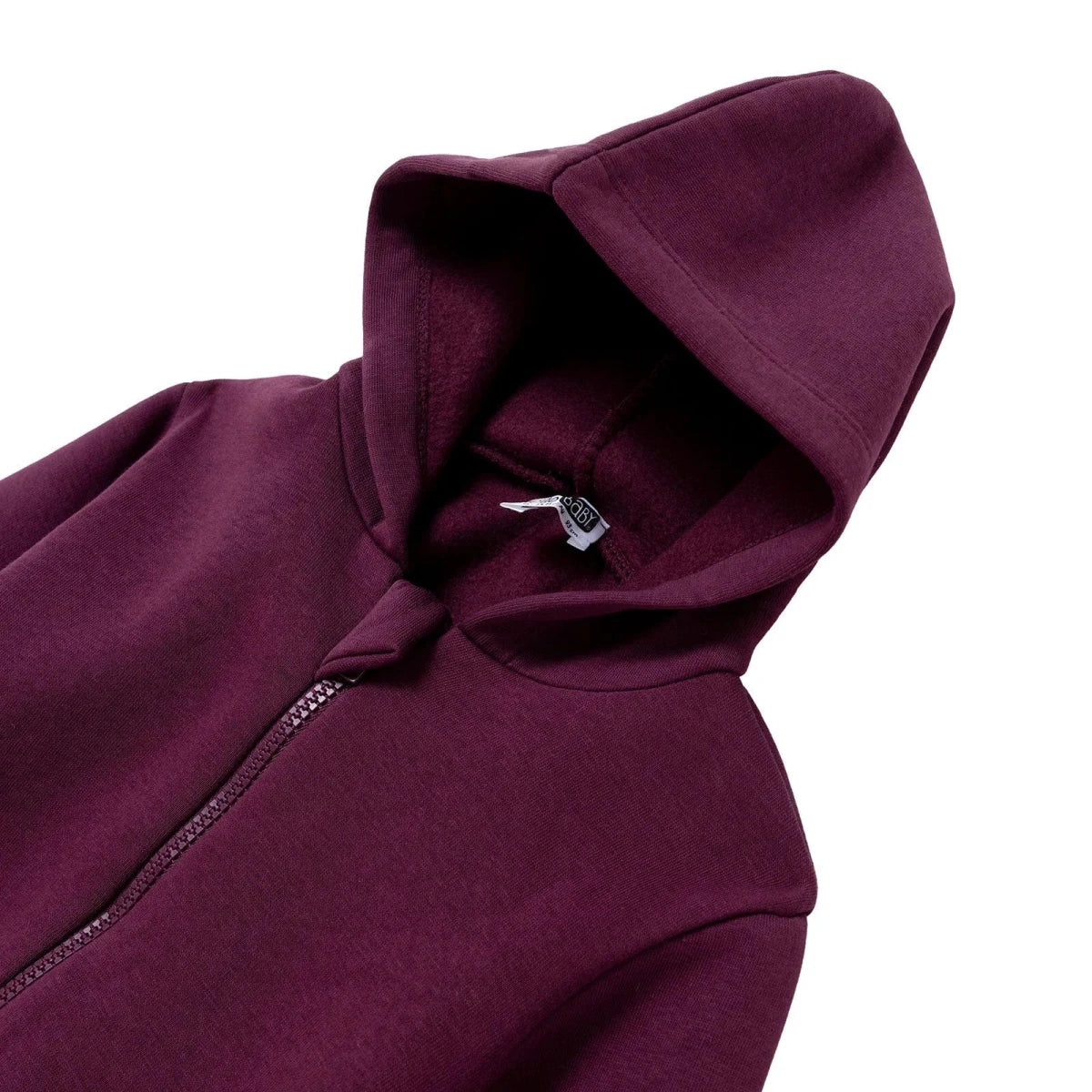 HelloBaby Thick Brushed Back Zip-Through Baby Hoodie (3-6 Months to 2-3 Years) Damson - ebebek