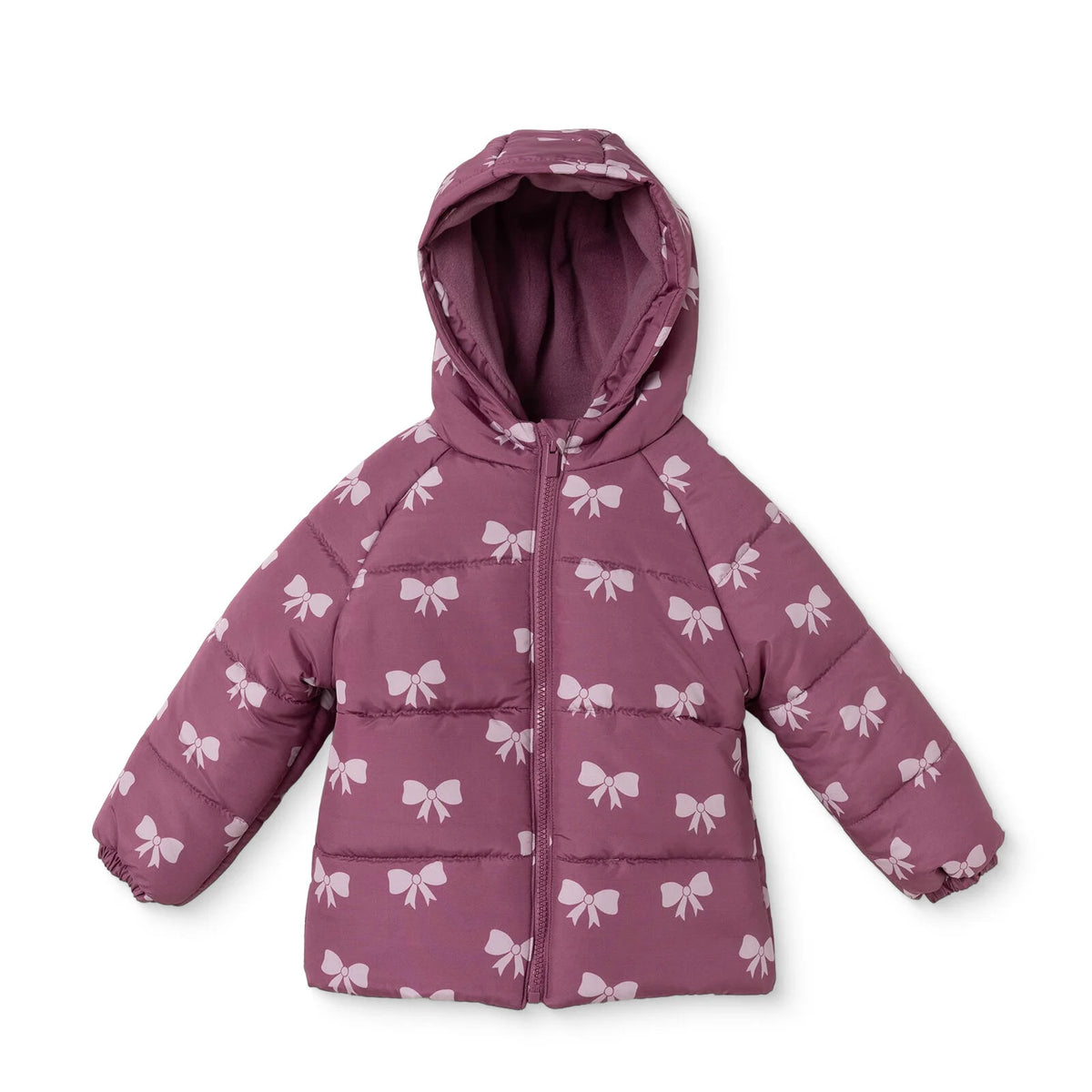 HelloBaby Hooded Bow Print Fleece Baby Jacket (9-12 Months to 4-5 Years)