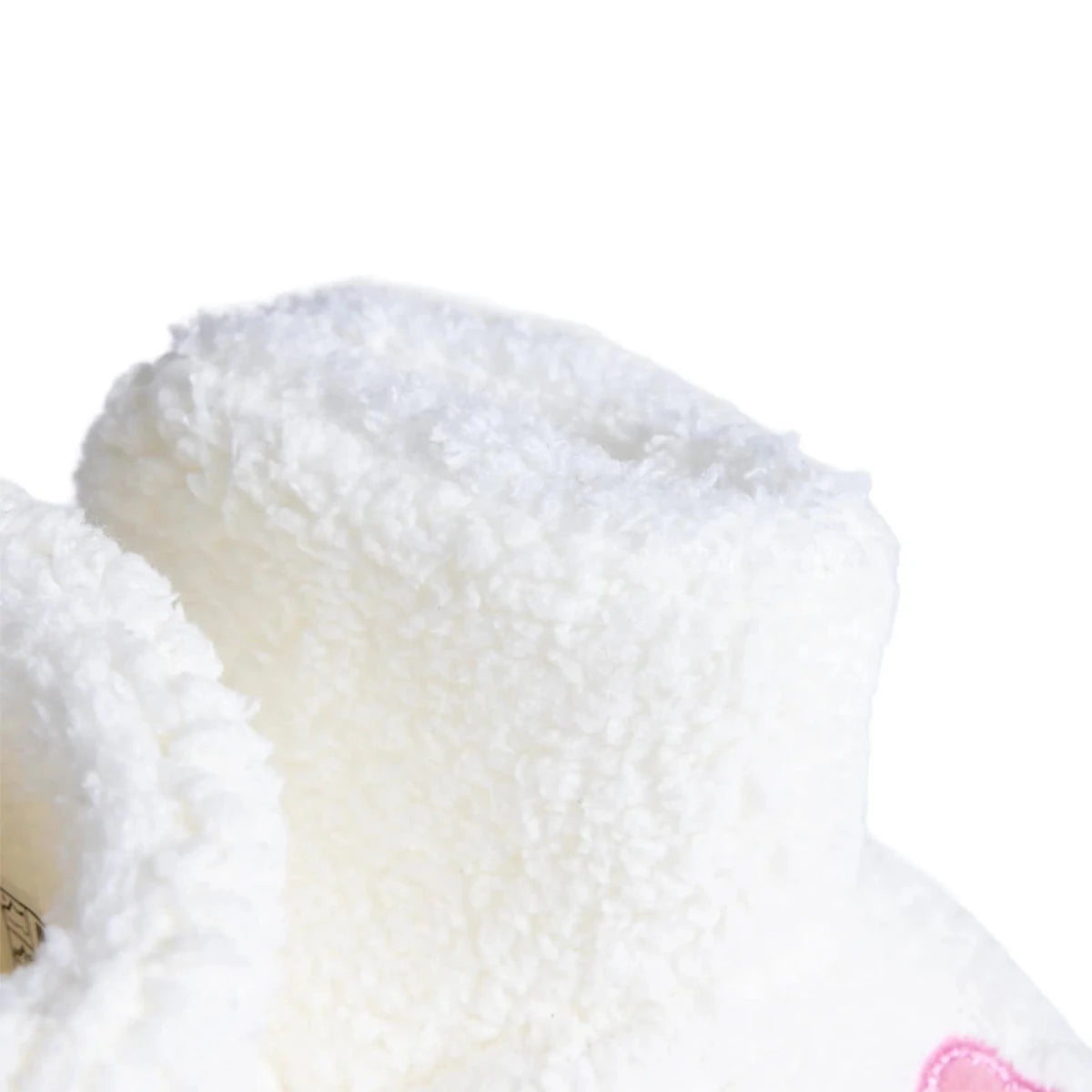 HelloBaby Bow Embroidered Soft Fleece Baby Slippers (UK 5 to 8.5) White - ebebek