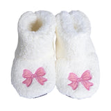 HelloBaby Bow Embroidered Soft Fleece Baby Slippers (UK 5 to 8.5) White - ebebek