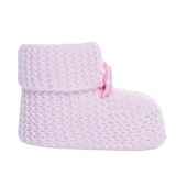 Kitti Bow Detail Knitted Baby Booties (One Size) Light Pink - ebebek