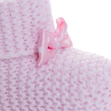 Kitti Bow Detail Knitted Baby Booties (One Size) Light Pink - ebebek