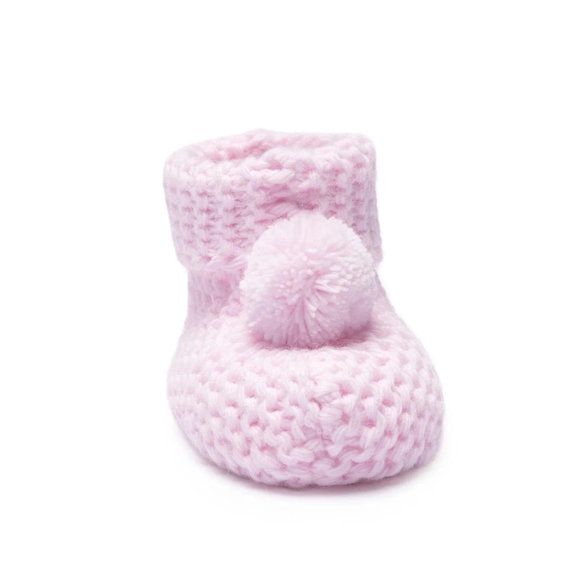 HelloBaby Pom Pom Knitted Baby Booties (One Size) Light Pink - ebebek