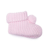 HelloBaby Pom Pom Knitted Baby Booties (One Size) Light Pink - ebebek