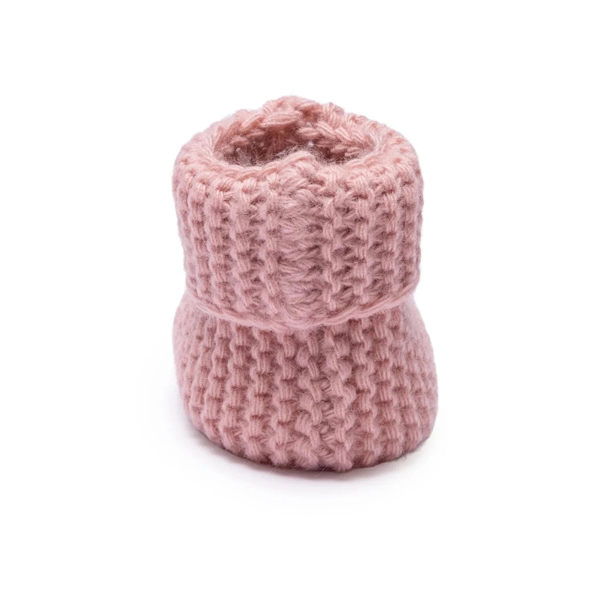 HelloBaby Pom Pom Cotton Knit Baby Booties (One Size) Light Rose - ebebek