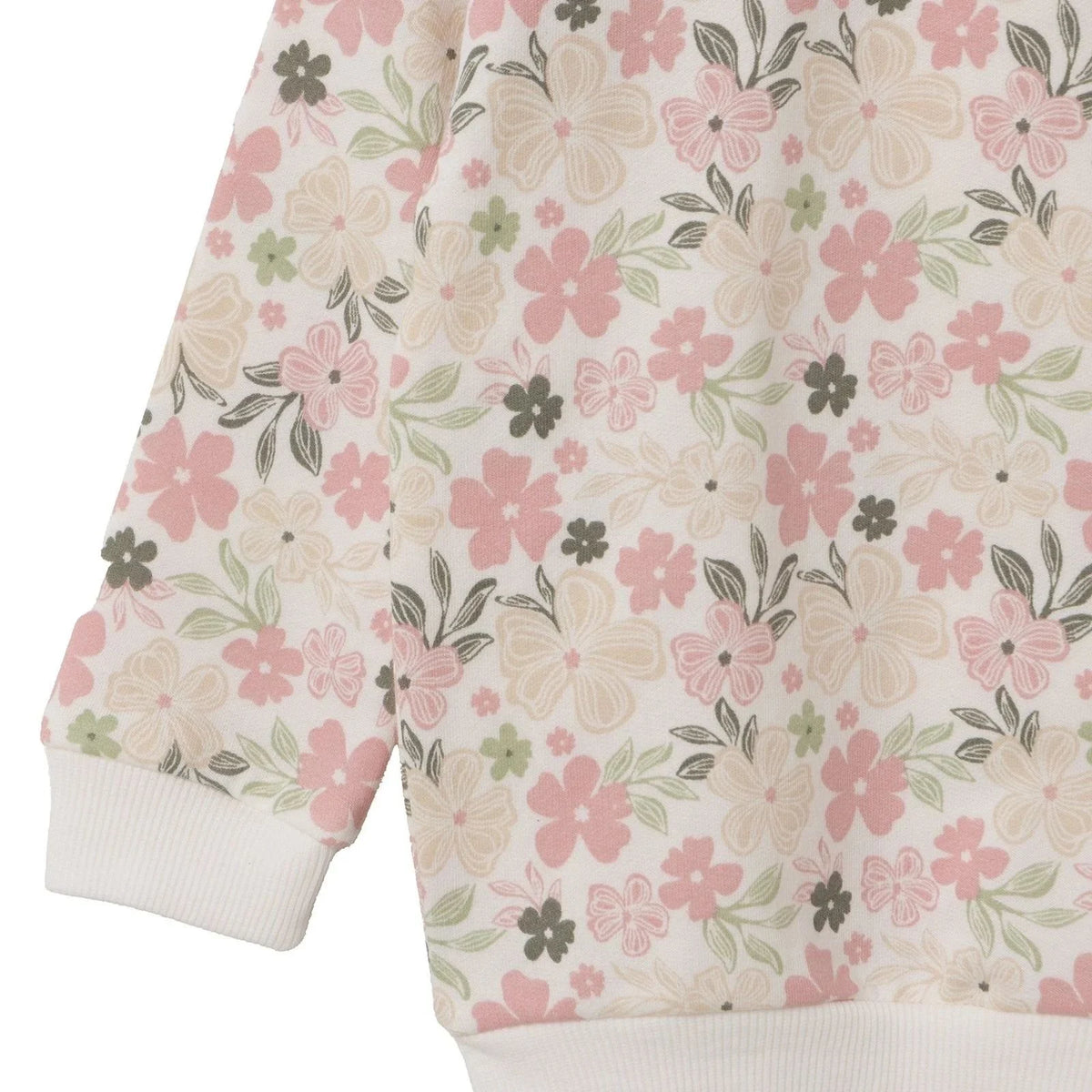 HelloBaby Floral Print Brushed Loopback Baby Sweatshirt (3-6 Months to 4-5 Years) - Ecru Printed