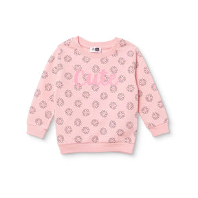 HelloBaby Floral Print Brushed Loopback Baby Sweatshirt (3-6 Months to 4-5 Years) - Pink Printed Pink Printed - ebebek