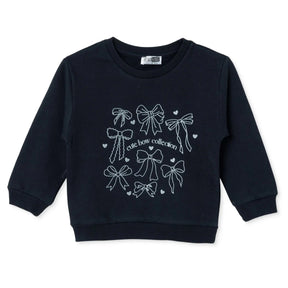 HelloBaby Bow Print Brushed Baby Sweatshirt (3-6 Months to 2-3 Years) - Black Black - ebebek