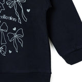 HelloBaby Bow Print Brushed Baby Sweatshirt (3-6 Months to 2-3 Years) - Black Black - ebebek