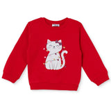 HelloBaby Animal Print Brushed Baby Sweatshirt (3-6 Months to 2-3 Years) Red - ebebek