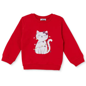 HelloBaby Animal Print Brushed Baby Sweatshirt (3-6 Months to 2-3 Years) Red - ebebek