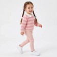 HelloBaby Bear Print Baby Sweatshirt & Leggings Set (3-6 Months to 4-5 Years) Pink Printed - ebebek