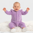 HelloBaby Frill Shoulder Footless Velour Baby Sleepsuit (Newborn to 6-9 Months) Lilac - ebebek