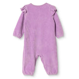 HelloBaby Frill Shoulder Footless Velour Baby Sleepsuit (Newborn to 6-9 Months) Lilac - ebebek
