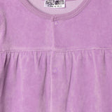 HelloBaby Frill Shoulder Footless Velour Baby Sleepsuit (Newborn to 6-9 Months) Lilac - ebebek