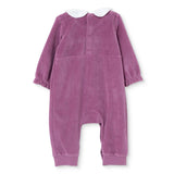 HelloBaby Embroidered Footless Velour Baby Sleepsuit (Newborn to 6-9 Months) Lilac - ebebek