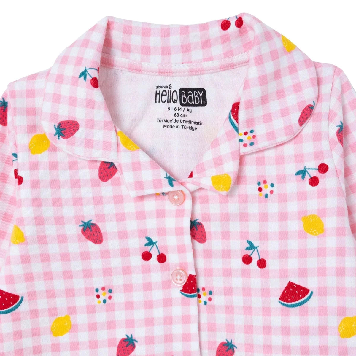 HelloBaby Fruit Print Long Sleeve Baby Pyjama Set (3-6 Months to 2-3 Years) Pink - ebebek