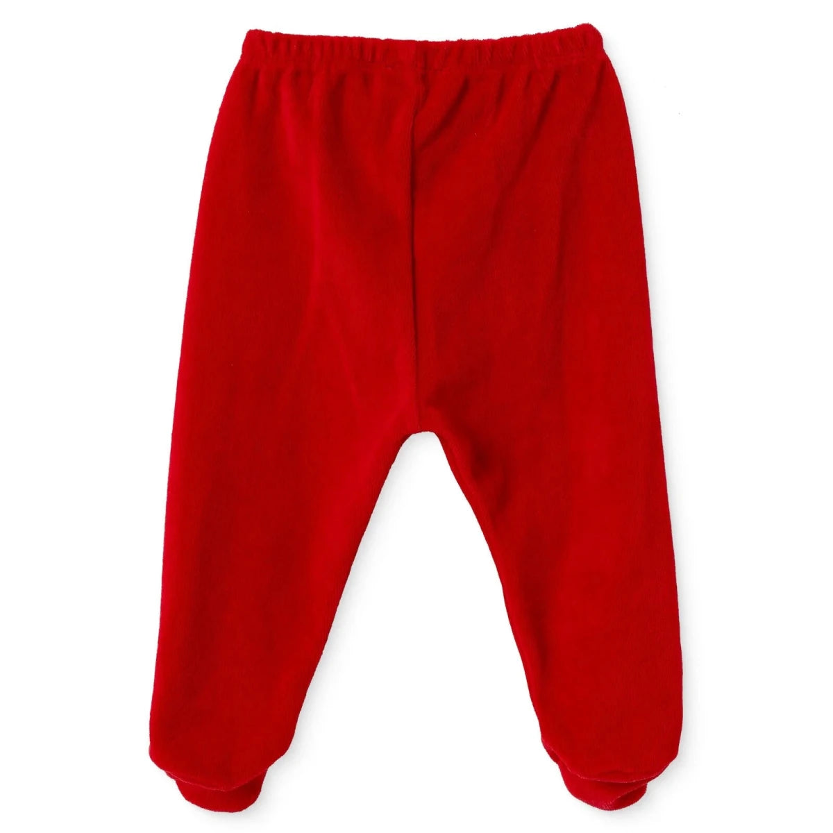 HelloBaby Reindeer Embroidered Velour Footed Baby Bottoms (Newborn to 6-9 Months) Red - ebebek