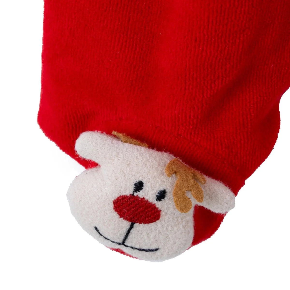 HelloBaby Reindeer Embroidered Velour Footed Baby Bottoms (Newborn to 6-9 Months) Red - ebebek